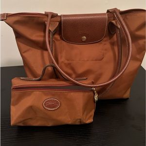 Longchamp handbag and cosmetic bag